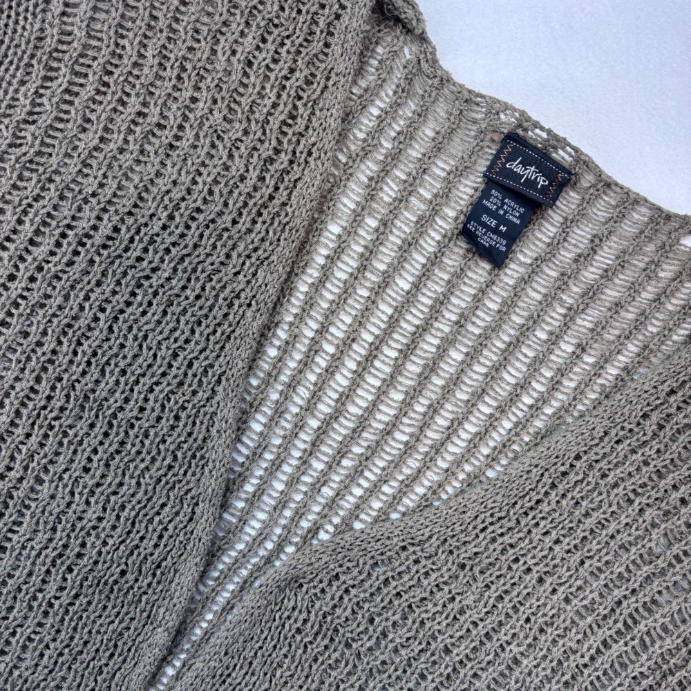 Daytrip Open Front Knit Cardigan Sweater‎ Taupe Size M